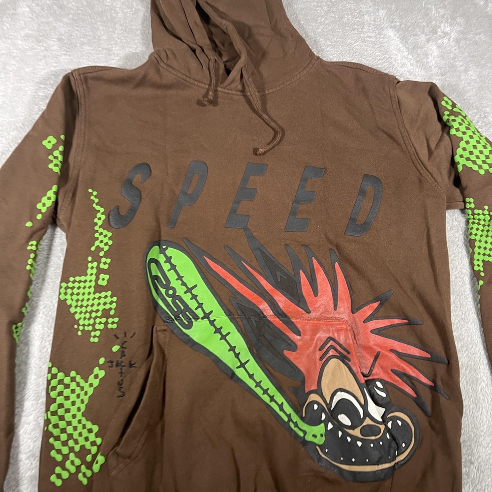 Travis Scott Cactus Jack Hoodie Mens Medium‎ Brown Cross System Speed Glow
